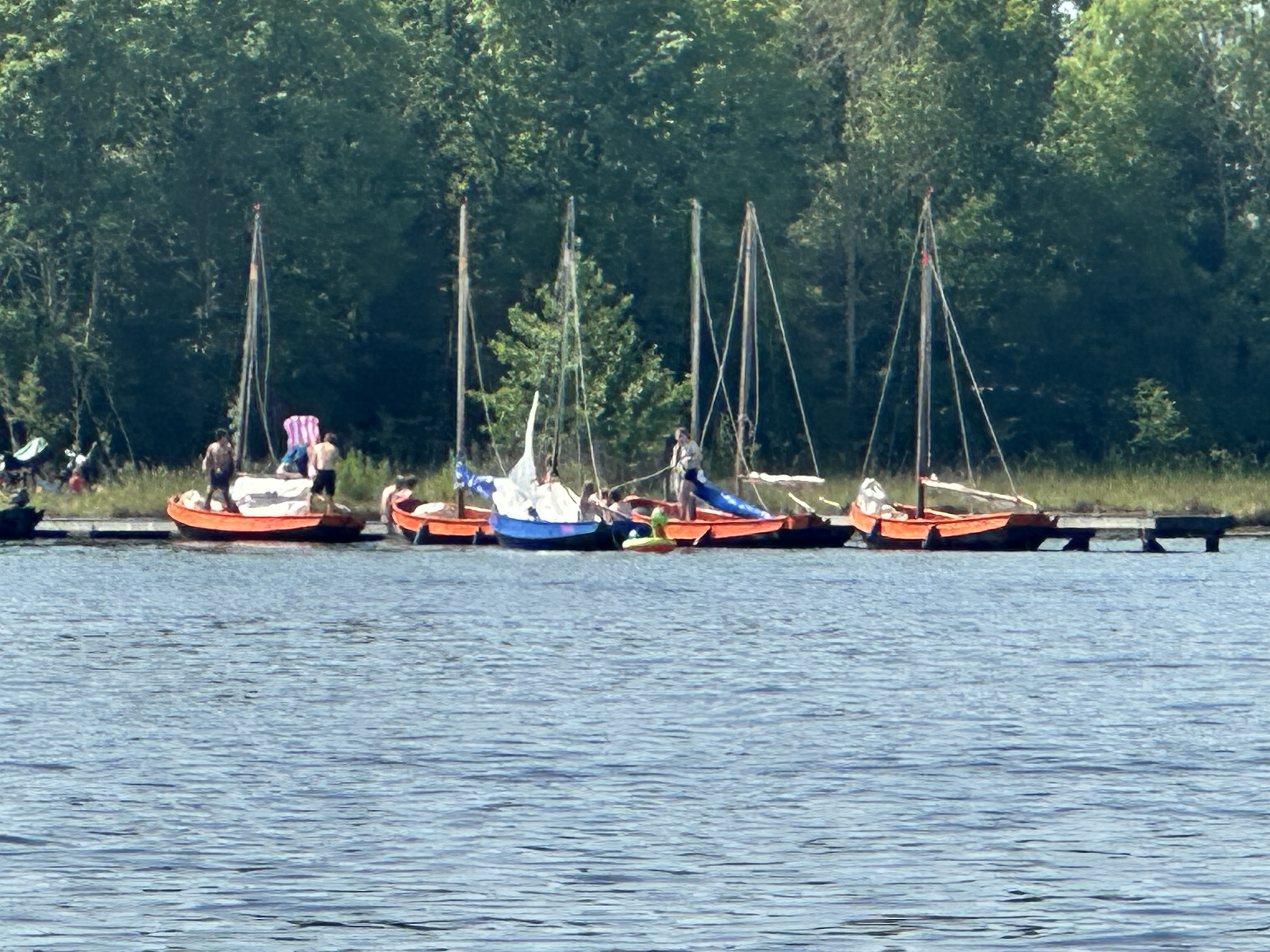 Zeilboten bij de scouting