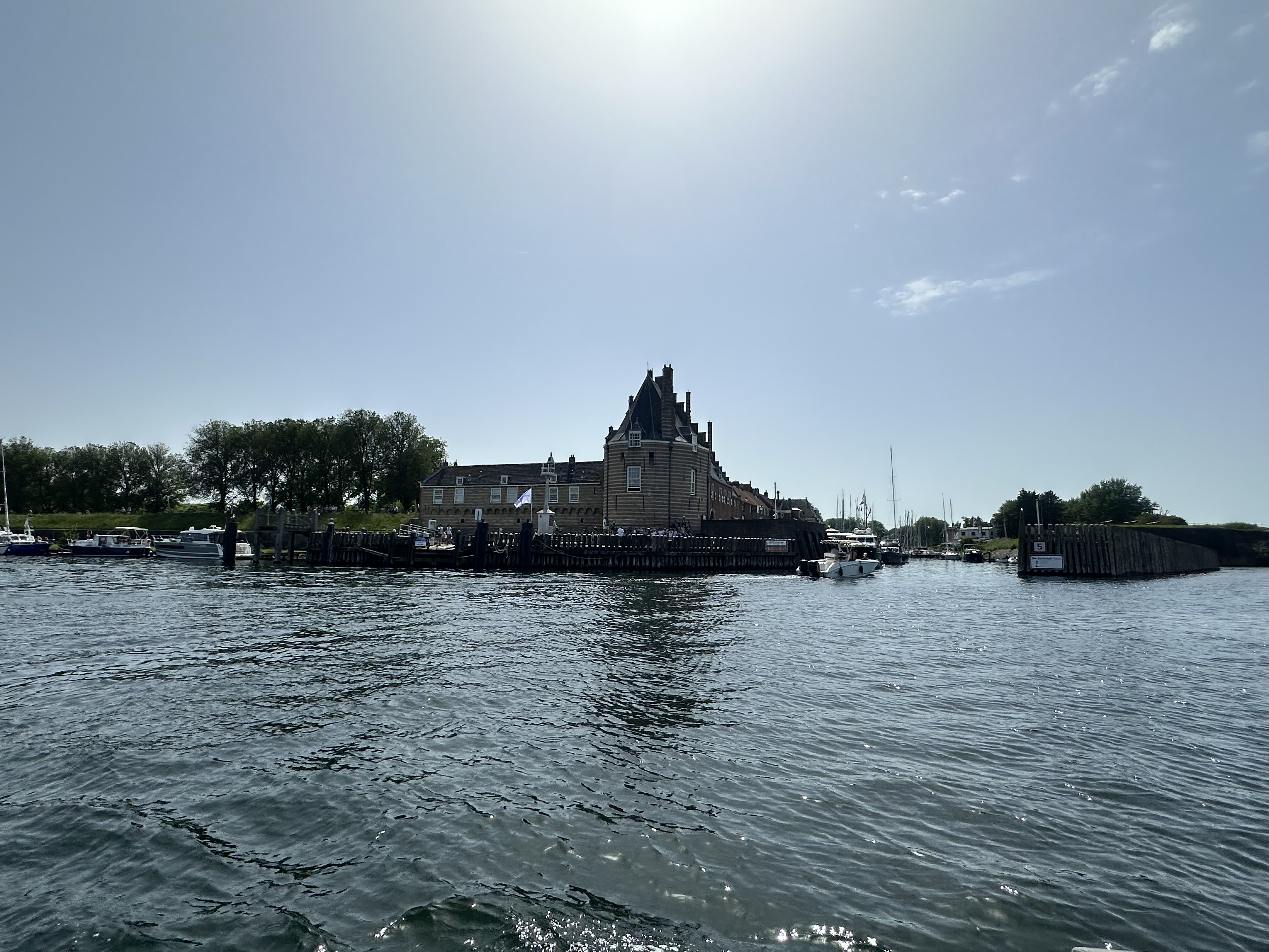 Veere harbour in sunlight